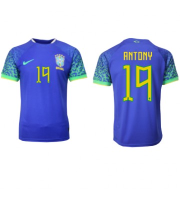 Brasilien Antony #19 Bortatröja VM 2022 Korta ärmar